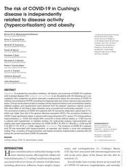 The risk of COVID-19 in Cushing’s disease is independently related to disease activity (hypercortisolism) and obesity