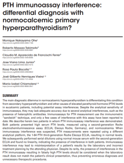 PTH immunoassay interference: differential diagnosis with normocalcemic primary hyperparathyroidism?